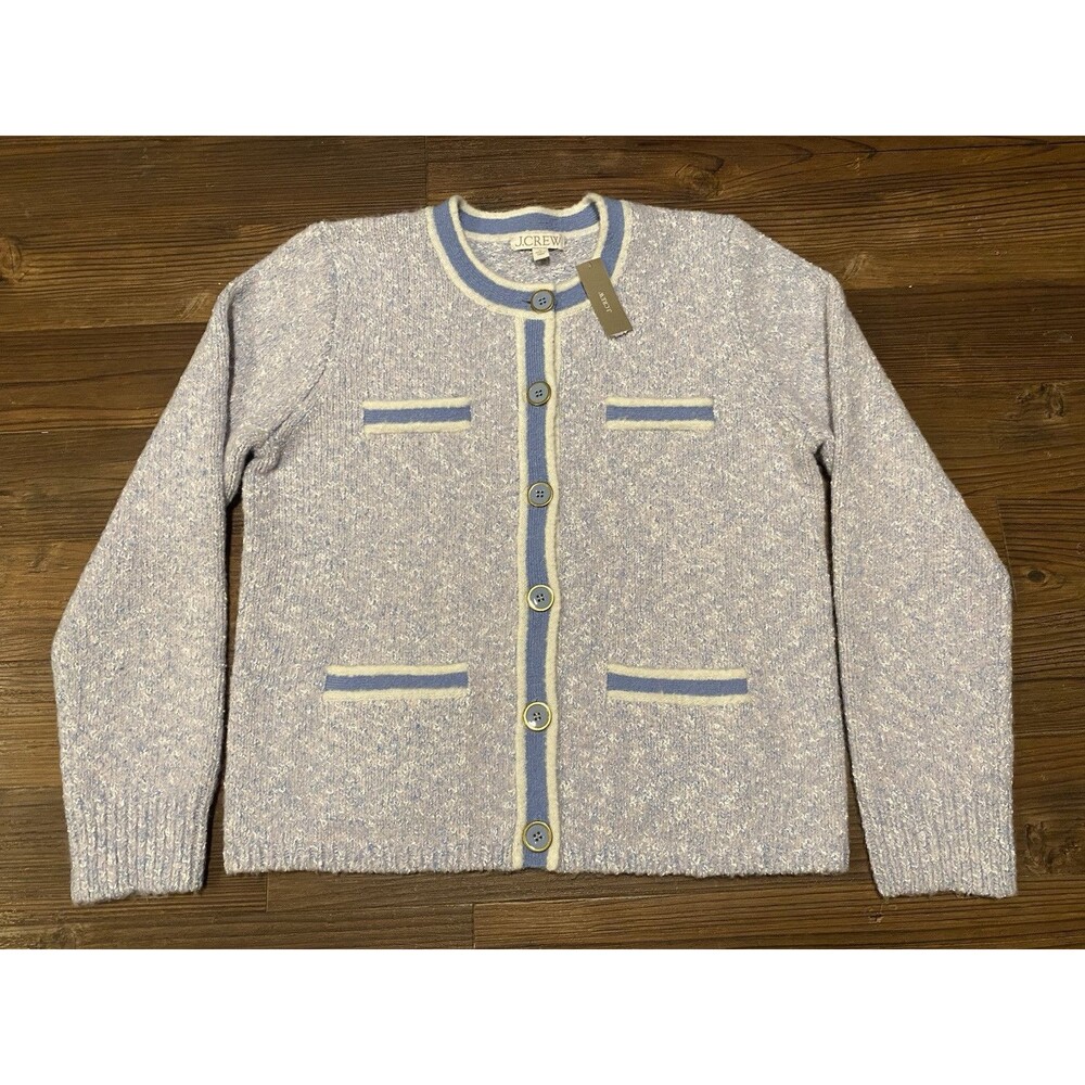 J.Crew Marled Sweater Lady Jacket Lilac Blue Pale SeaScap Med BM639 J Crew - NWT - Picture 2 of 10